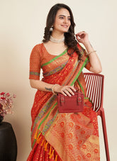 Joyful Looking Saree in Red Colour